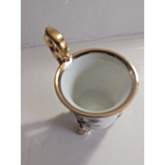 Set of Two Small Hand Painted Gold Gilded Decorative Mugs by Birdland - Picture 7 of 16